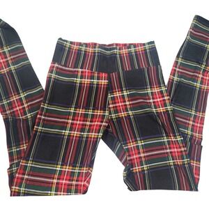 FORNIA Women's Plaid Leggings Size Small Recycled Polyester Activewear